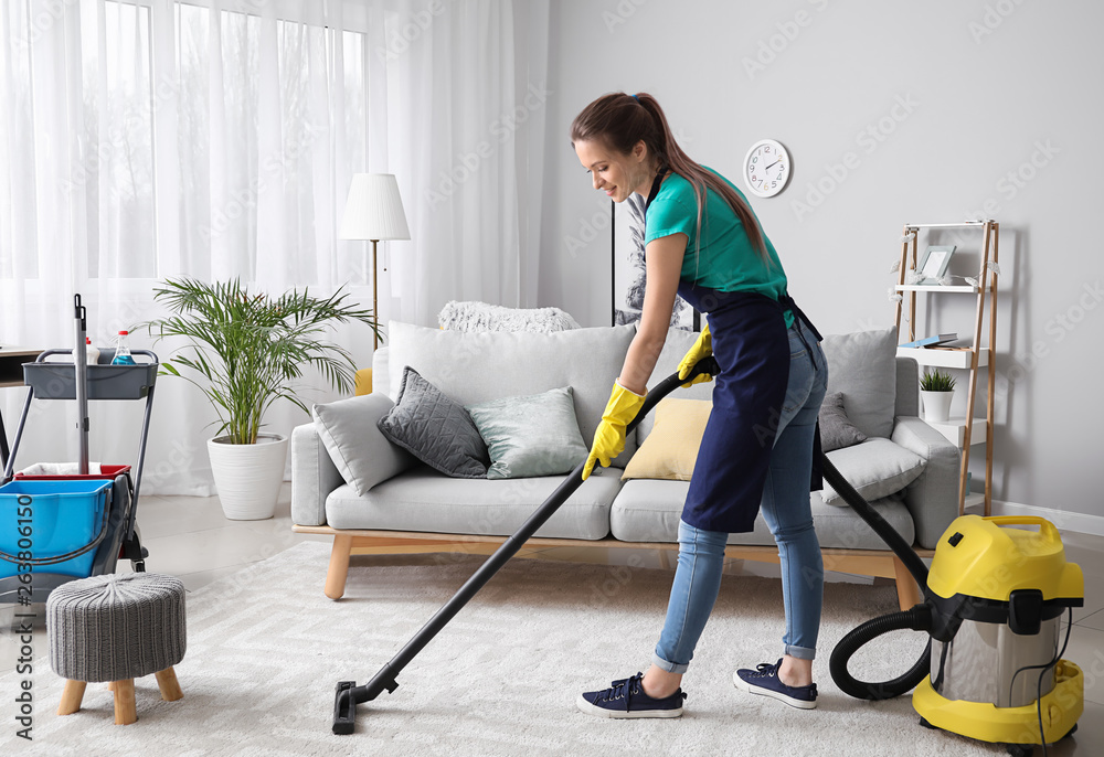 Photo of woman cleaning